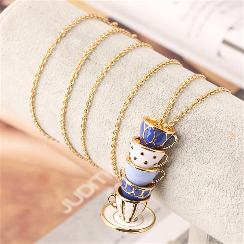 Women's Personality Trend Hand Painted Enamel Necklace Jewelry Teacup Pendant Long Chain Choker Necklace Women's Gift
Women's Personality Trend Hand Painted Enamel Necklace Jewelry Teacup Pendant Long Chain Choker Necklace Women's Gift