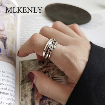 Real 925 Sterling Silver Open Rings for Women Simple Vintage Engagement Ring Multi Layer Twist Cuff Adjustable Jewellry
Real 925 Sterling Silver Open Rings for Women Simple Vintage Engagement Ring Multi Layer Twist Cuff Adjustable Jewellry