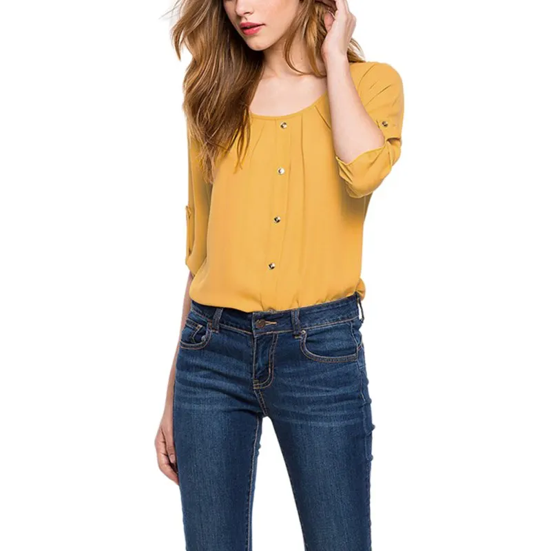 2018 Fashion Summer Women Chiffon Shirts Ladies Round Neck Back Hollow Office Blouses Causal Shirt Tops
2018 Fashion Summer Women Chiffon Shirts Ladies Round Neck Back Hollow Office Blouses Causal Shirt Tops