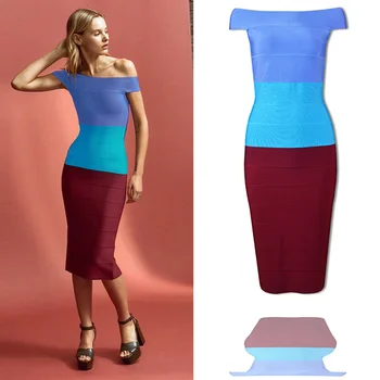 High Quality Blue Wine Patchwork Slash Neck Rayon Bandage Dress Club Party Bodycon Dress
High Quality Blue Wine Patchwork Slash Neck Rayon Bandage Dress Club Party Bodycon Dress