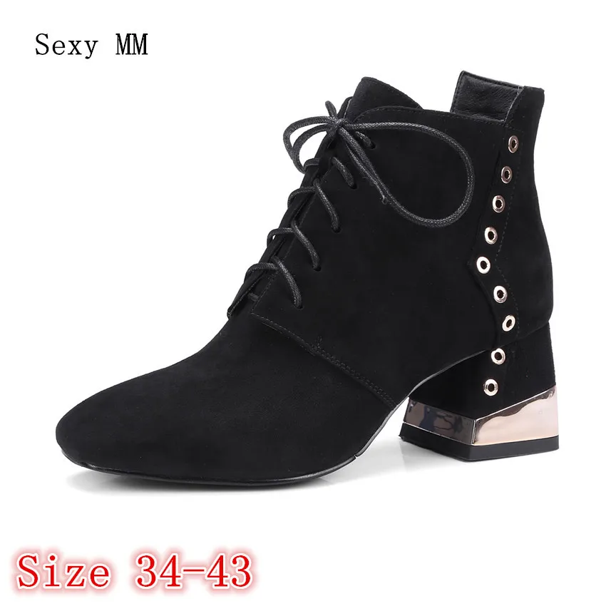 Genuine Leather Women High Heel Ankle Boots Spring Autumn Shoes Woman Short Boots High Quality Plus Size 34 - 40 41 42 43
Genuine Leather Women High Heel Ankle Boots Spring Autumn Shoes Woman Short Boots High Quality Plus Size 34 - 40 41 42 43