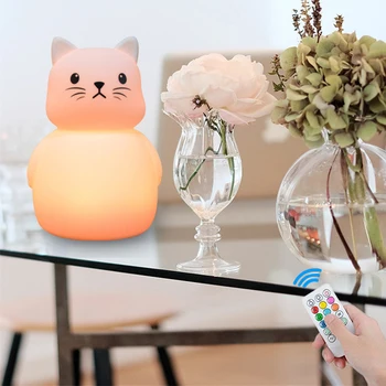 Mouse Cat LED Night Light Touch Sensor Remote Control 9 Colors Dimmable Timer USB Rechargeable Silicone Lamp for Children Baby
Mouse Cat LED Night Light Touch Sensor Remote Control 9 Colors Dimmable Timer USB Rechargeable Silicone Lamp for Children Baby