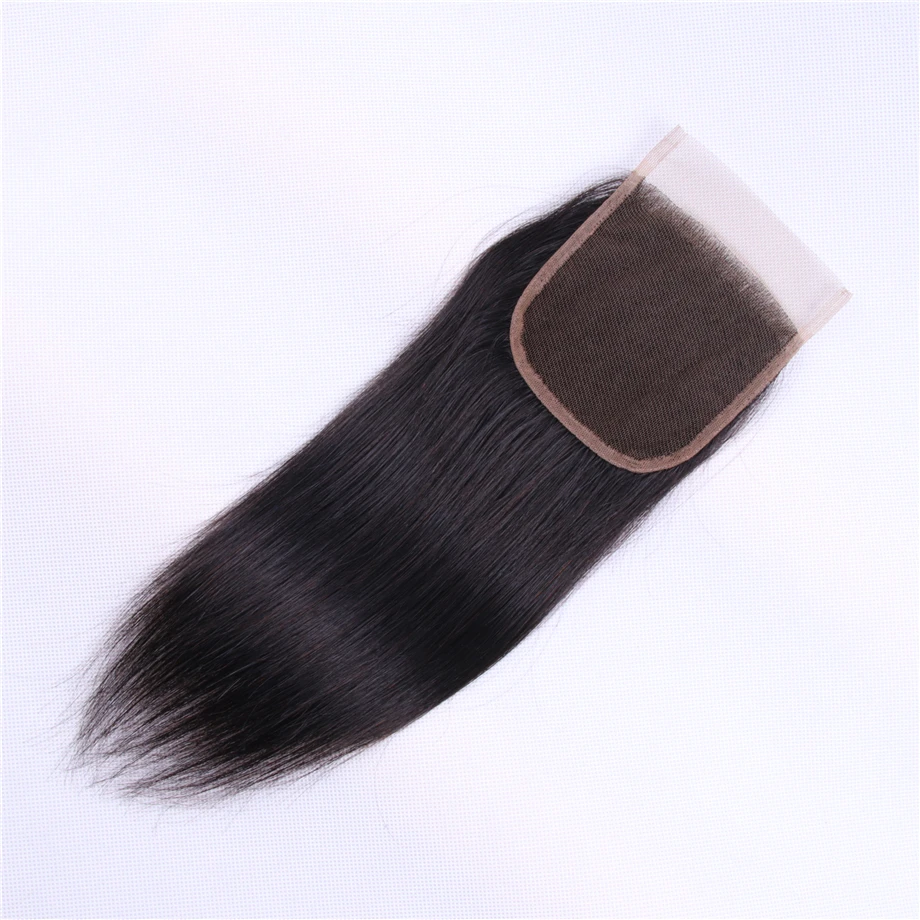 Clover Leaf бразильский Волосы remy закрытия шнурка прямые волосы 4*4 свободная часть