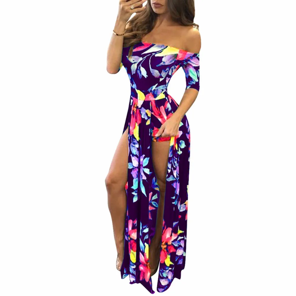 Puseky 2018 Woman Sexy Dress Off Schouder Floral Party Short Sleeve Bodycon Cloth High Split Party Club Dress Plus Size
Puseky 2018 Woman Sexy Dress Off Schouder Floral Party Short Sleeve Bodycon Cloth High Split Party Club Dress Plus Size