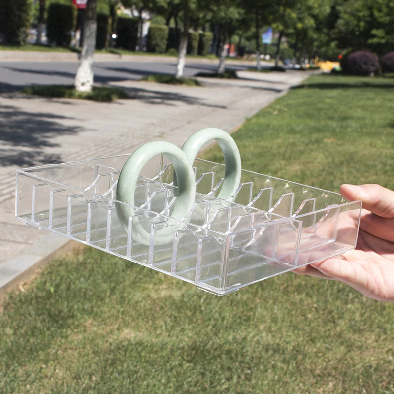 Transparent/clear PS 20 slots Bracelet Organizer Display Shelf Jewelry Storage box Rack Display tray Jewelry Storage Holder
Transparent/clear PS 20 slots Bracelet Organizer Display Shelf Jewelry Storage box Rack Display tray Jewelry Storage Holder