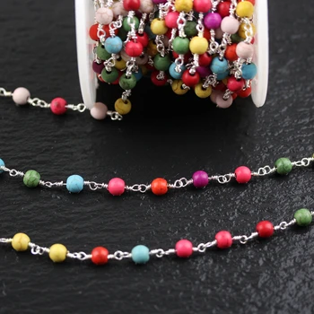 6mm,Colorful Turquoises Round Beads Chain Jewelry Bulk,Mixed Color Plated Silver Howlite Magnesite Copper Chains Necklace Choker
6mm,Colorful Turquoises Round Beads Chain Jewelry Bulk,Mixed Color Plated Silver Howlite Magnesite Copper Chains Necklace Choker