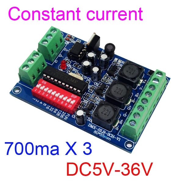 constant current 3 channel 700MA DMX512 RGB controller 3CH DMX512 decoder DC5-36V input each channel 700MA
constant current 3 channel 700MA DMX512 RGB controller 3CH DMX512 decoder DC5-36V input each channel 700MA