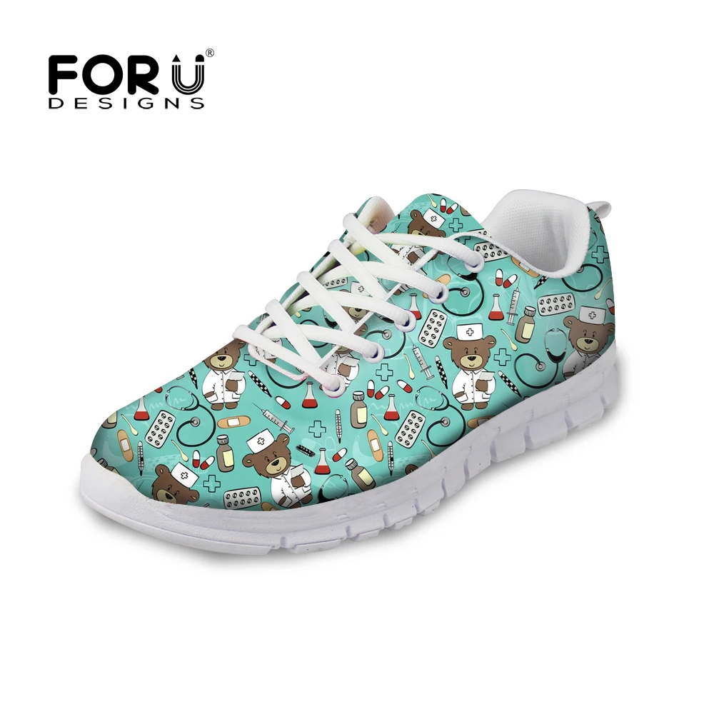 FORUDESIGNS Shoes Woman Flats Cute Nurse Bear Prints Casual Women's Sneakers Zapatos Mujer Girls Lightweight Mesh Walking Shoes
FORUDESIGNS Shoes Woman Flats Cute Nurse Bear Prints Casual Women's Sneakers Zapatos Mujer Girls Lightweight Mesh Walking Shoes