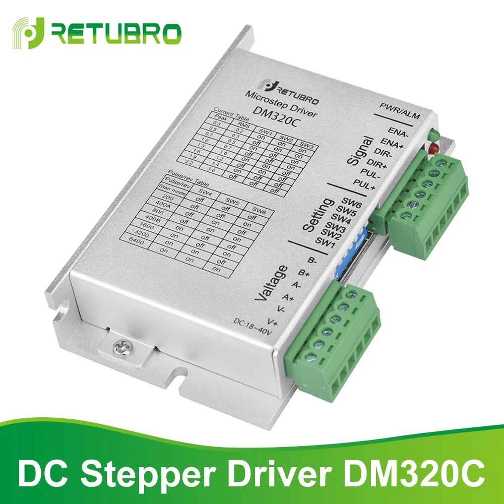 Stepper Motor Driver DM320C 0.2-2.2A current 12-36V DC power supply mini Stepper Driver
Stepper Motor Driver DM320C 0.2-2.2A current 12-36V DC power supply mini Stepper Driver