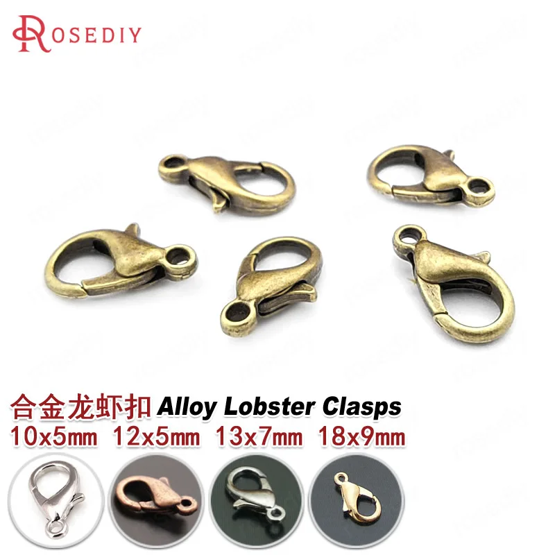 100PCS 10x5MM 12x5MM 13x7MM 18x9MM Alloy Bracelet Necklace Clasps Lobster Claw Clasps Jewelry Findings Accessories
100PCS 10x5MM 12x5MM 13x7MM 18x9MM Alloy Bracelet Necklace Clasps Lobster Claw Clasps Jewelry Findings Accessories