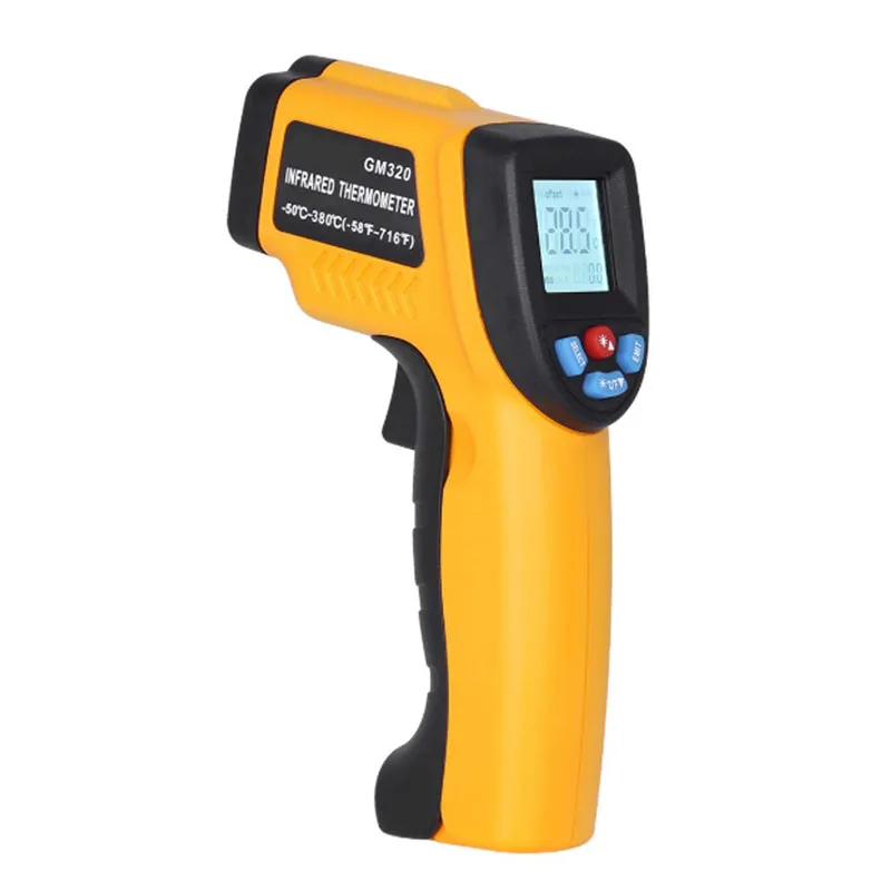 GM320 LCD Digital IR Infrared Thermometer Pyrometer Temperature Meter Laser Gun Point -50~380 Degree Non-Contact Thermometer
GM320 LCD Digital IR Infrared Thermometer Pyrometer Temperature Meter Laser Gun Point -50~380 Degree Non-Contact Thermometer