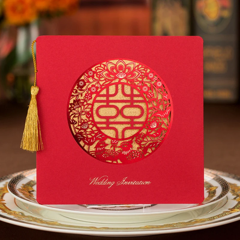 Red Chinese Pattern Wedding Invitation Cards Hollow Customized Printing Bridal Shower Invitations 50pcs/lot
Red Chinese Pattern Wedding Invitation Cards Hollow Customized Printing Bridal Shower Invitations 50pcs/lot