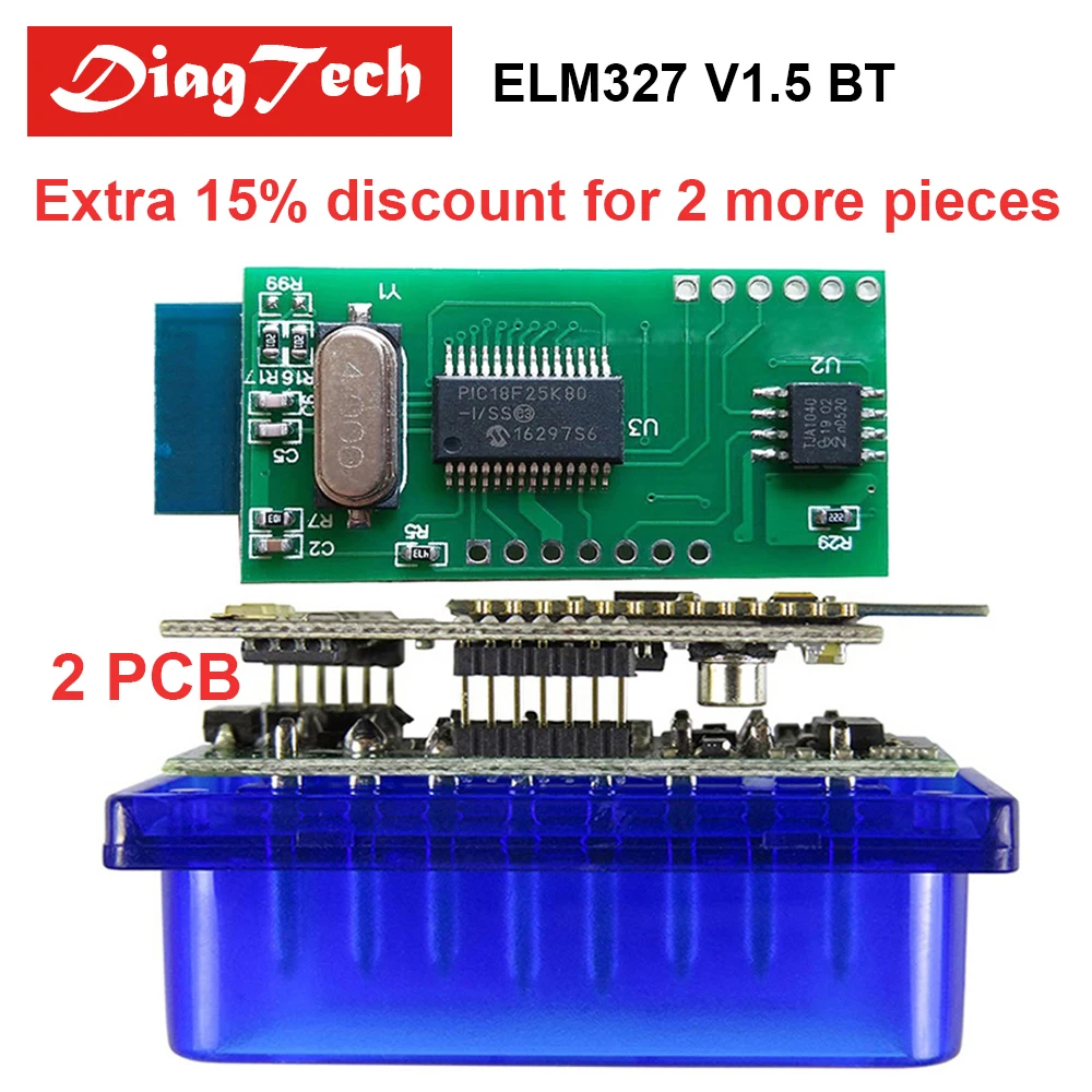 Professional ELM327 V1.5 Original PIC18F25K80 Mini ELM 327 Bluetooth V1.5 OBD2 / OBDII for Android Torque Car Code Scanner
Professional ELM327 V1.5 Original PIC18F25K80 Mini ELM 327 Bluetooth V1.5 OBD2 / OBDII for Android Torque Car Code Scanner
