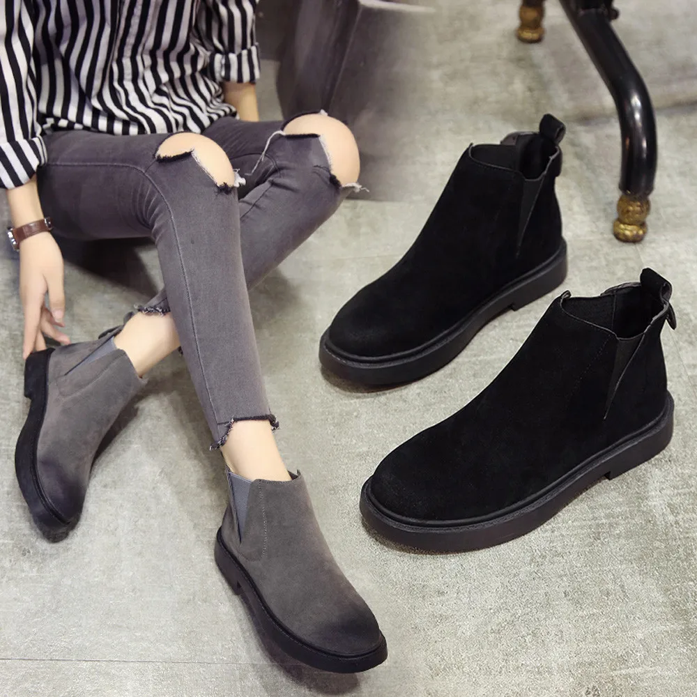 Suede Martin Short Boots Women Casual Round Toe Flat Slip-On Solid Color European Style Winter Shoes Women zapatos de mujer
Suede Martin Short Boots Women Casual Round Toe Flat Slip-On Solid Color European Style Winter Shoes Women zapatos de mujer