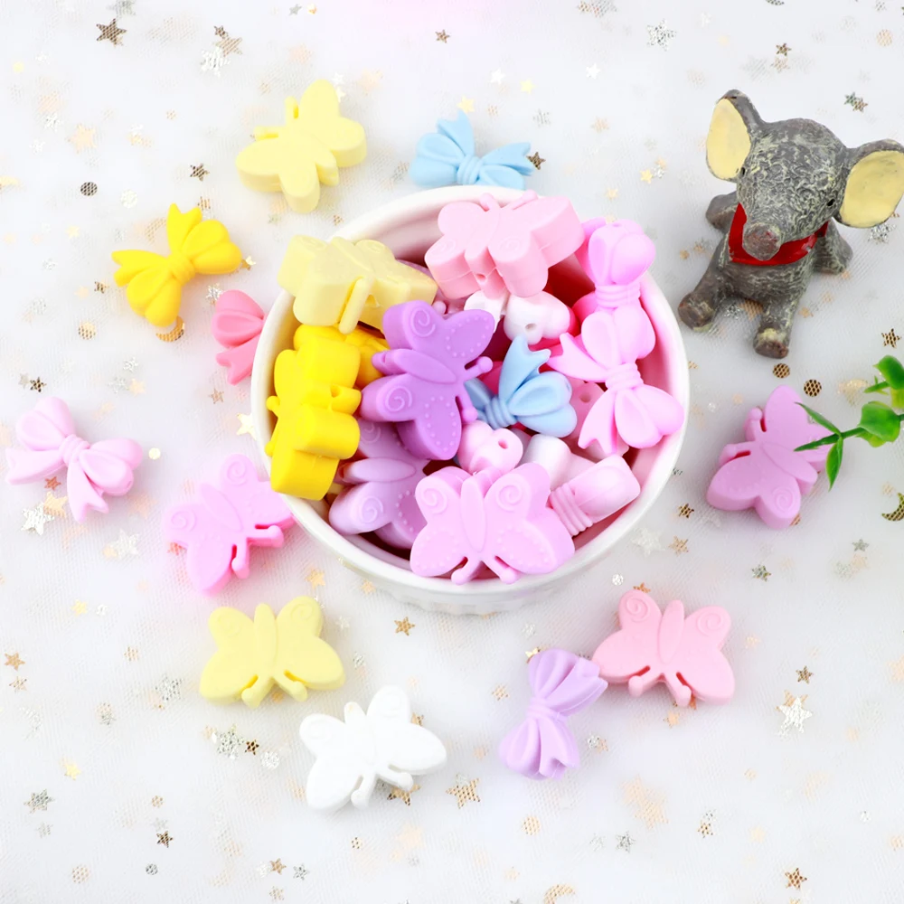 TYRY.HU 5pc Food Grade Silicone Loose Beads Butterfly Bow Shaped Baby Chewable Teething Toys Nursing DIY Necklace BPA Free Beads
TYRY.HU 5pc Food Grade Silicone Loose Beads Butterfly Bow Shaped Baby Chewable Teething Toys Nursing DIY Necklace BPA Free Beads