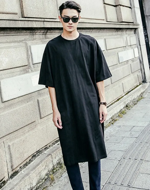 S-6XL 2018 men's clothing GD Hair Stylist fashion Street Loose Super long stage T-Shirt plus size singer costumes
S-6XL 2018 men's clothing GD Hair Stylist fashion Street Loose Super long stage T-Shirt plus size singer costumes