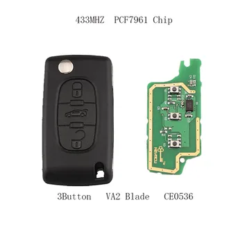 5PCS/Lot ASK signal 433mhz 3 Button Flip Key Remote PCF7961 chip VA2 blade CE0536 for Peugeot 207 208 307 308 407 507 607
5PCS/Lot ASK signal 433mhz 3 Button Flip Key Remote PCF7961 chip VA2 blade CE0536 for Peugeot 207 208 307 308 407 507 607