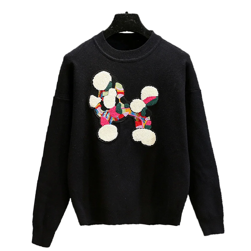 2018 Autumn Winter New Fashion Women Sweaters Full Sleeve O-neck Knitted Pullover Embroidery Cartoon Dog Female Fall Outfits
2018 Autumn Winter New Fashion Women Sweaters Full Sleeve O-neck Knitted Pullover Embroidery Cartoon Dog Female Fall Outfits