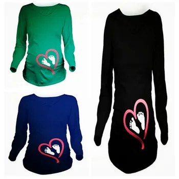 Maternity Pregnancy Clothes 2020 Baby Foot Print Tee Top Maternity Long Sleeve T shirt Women Funny Pregnant Women TShirts S-2XL
Maternity Pregnancy Clothes 2020 Baby Foot Print Tee Top Maternity Long Sleeve T shirt Women Funny Pregnant Women TShirts S-2XL