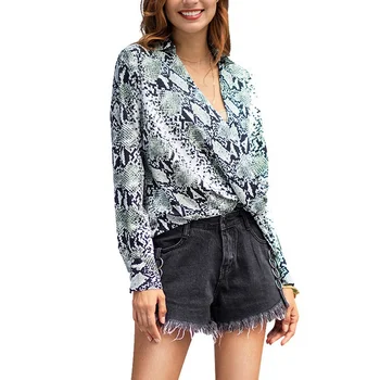 2019 New Women's Casual Long-sleeved V-Neck Button Shirt Spring Summer Loose Animal Snake Print Chiffon Shirt
2019 New Women's Casual Long-sleeved V-Neck Button Shirt Spring Summer Loose Animal Snake Print Chiffon Shirt