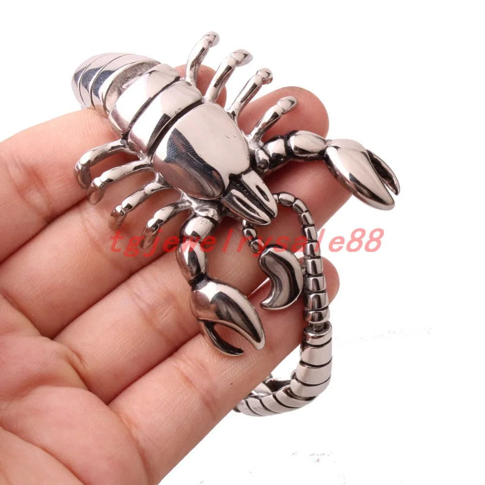 High Polishing Silver Color Scorpion Model Bangles Biker Men's Fashion Cuff Jewelry Stainless Steel Bracelets 8.26"
High Polishing Silver Color Scorpion Model Bangles Biker Men's Fashion Cuff Jewelry Stainless Steel Bracelets 8.26"
