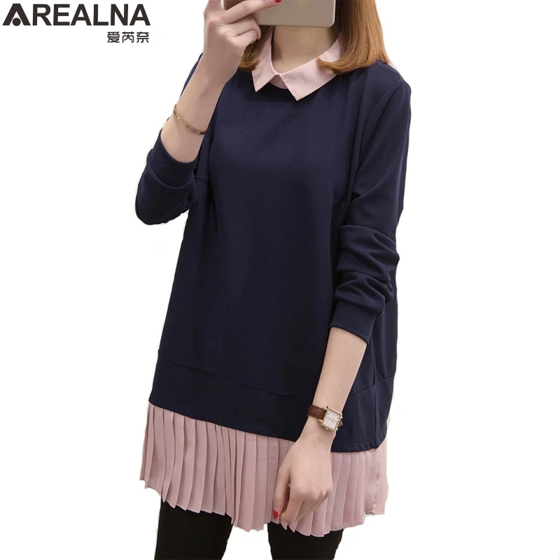 Womens tops and blouses autumn plus size Loose Chiffon Patchwork Pleated long Blouse femme long sleeve shirts 5XL camisas mujer
Womens tops and blouses autumn plus size Loose Chiffon Patchwork Pleated long Blouse femme long sleeve shirts 5XL camisas mujer