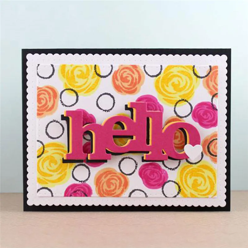 DiyArts Word Hello Metal Cutting Dies Stencils For Card Making Decorative Embossing Suit Paper Cards DIY Dies Scrapbooking New
DiyArts Word Hello Metal Cutting Dies Stencils For Card Making Decorative Embossing Suit Paper Cards DIY Dies Scrapbooking New
