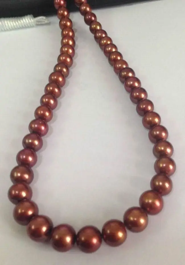 NEW HOT AAA 9-10mm south sea chocolate pearl necklace 18 Inch 925silver GOLD CLASP 
NEW HOT AAA 9-10mm south sea chocolate pearl necklace 18 Inch 925silver GOLD CLASP