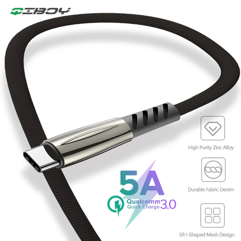 5A USB Type C Cable 3.0 Quick Charge Type-C Cable for Huawei P30 P20 Mate 20 Pro Phone Supercharge Fast Charging QC3.0 USBC Cabo
5A USB Type C Cable 3.0 Quick Charge Type-C Cable for Huawei P30 P20 Mate 20 Pro Phone Supercharge Fast Charging QC3.0 USBC Cabo