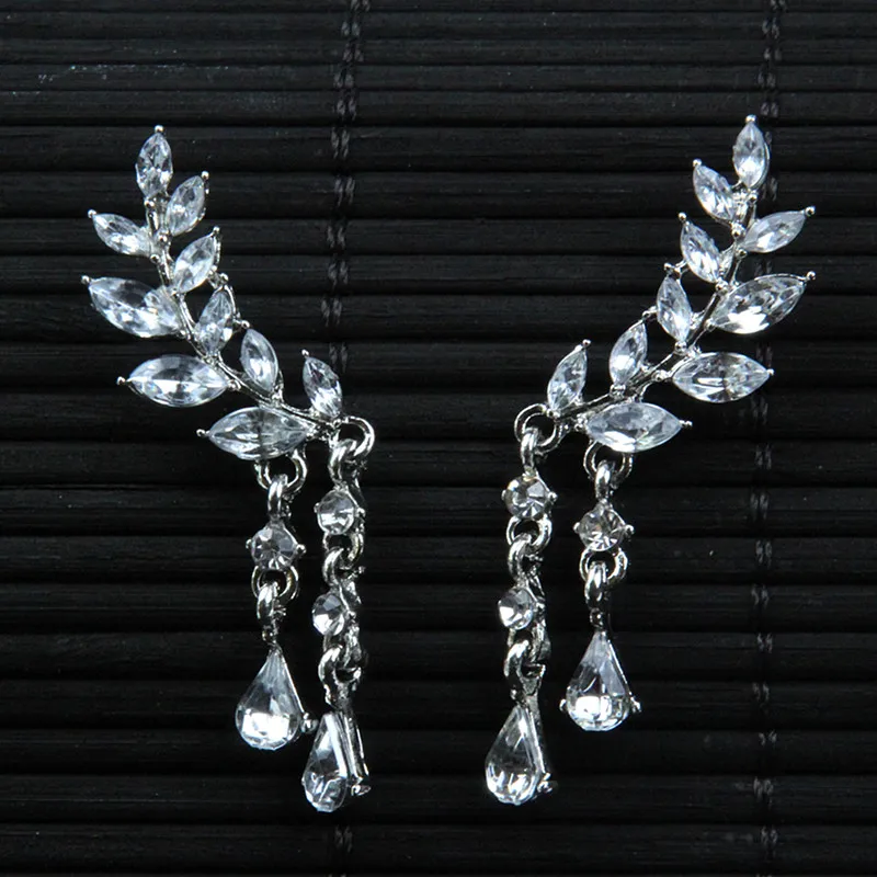 Crystal Long Earrings for Women Wings Silver / gold Color Bridal Wedding Earrings Fashion Jewelry 2017
Crystal Long Earrings for Women Wings Silver / gold Color Bridal Wedding Earrings Fashion Jewelry 2017