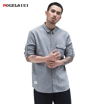 New Chinese style linen shirt for men casual long sleeve pocket soft comfortable male shirt chemise homme plus size M-4XL 
New Chinese style linen shirt for men casual long sleeve pocket soft comfortable male shirt chemise homme plus size M-4XL