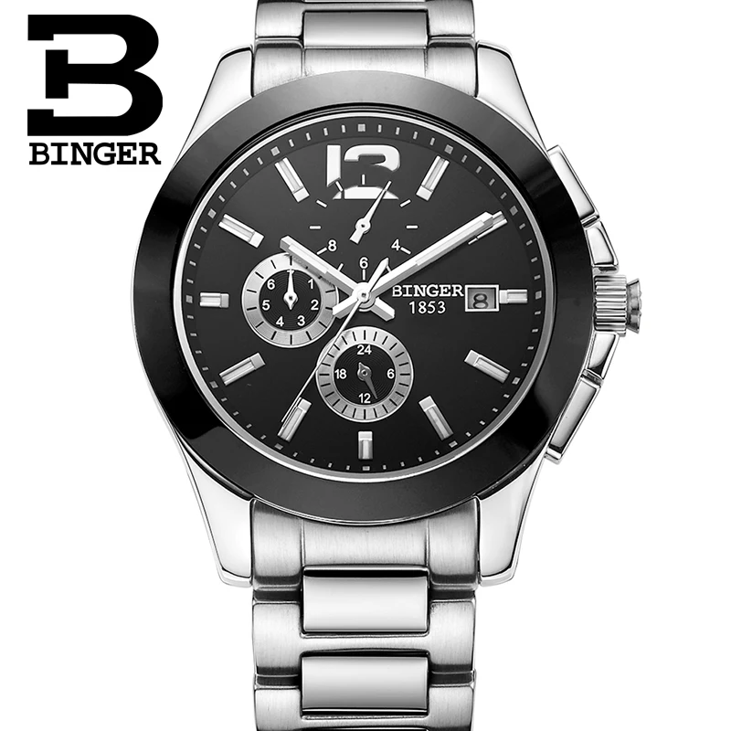 New Luxury Brand Switzerland Male Wristwatches BINGER Mechanical Chronograph Ceramic Men's Watches waterproof clock B627-2
New Luxury Brand Switzerland Male Wristwatches BINGER Mechanical Chronograph Ceramic Men's Watches waterproof clock B627-2