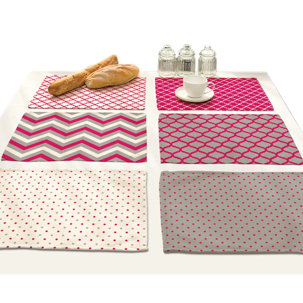 Geometry Stripe Dot Pink Print cotton Placemat for Dining Table Mat Flower Design Drink Coasters Kitchen Decoration Accessories
Geometry Stripe Dot Pink Print cotton Placemat for Dining Table Mat Flower Design Drink Coasters Kitchen Decoration Accessories