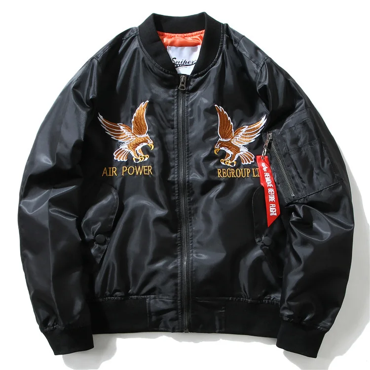 Eagle Dragon Embroidery MA1 Bomber Jacket Coat Chinese Thin Pilot Bomber Jackets Hip Hop Zipper Pocket Streetwear Men and Women
Eagle Dragon Embroidery MA1 Bomber Jacket Coat Chinese Thin Pilot Bomber Jackets Hip Hop Zipper Pocket Streetwear Men and Women