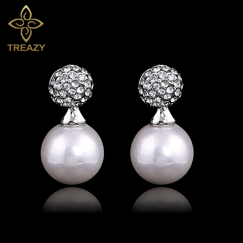 TREAZY Elegant Crystal Pearl Ball Wedding Drop Earrings for Women Silver Color Bridal Earrings Fashion Wedding Party Jewelry
TREAZY Elegant Crystal Pearl Ball Wedding Drop Earrings for Women Silver Color Bridal Earrings Fashion Wedding Party Jewelry