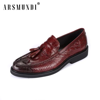 Men's Casual Shoes Genuine Leather Cowhide Leather Pig Inner Round Toe Shoes Crocodile Embossing Tassels 2019 New Lace-up
Men's Casual Shoes Genuine Leather Cowhide Leather Pig Inner Round Toe Shoes Crocodile Embossing Tassels 2019 New Lace-up