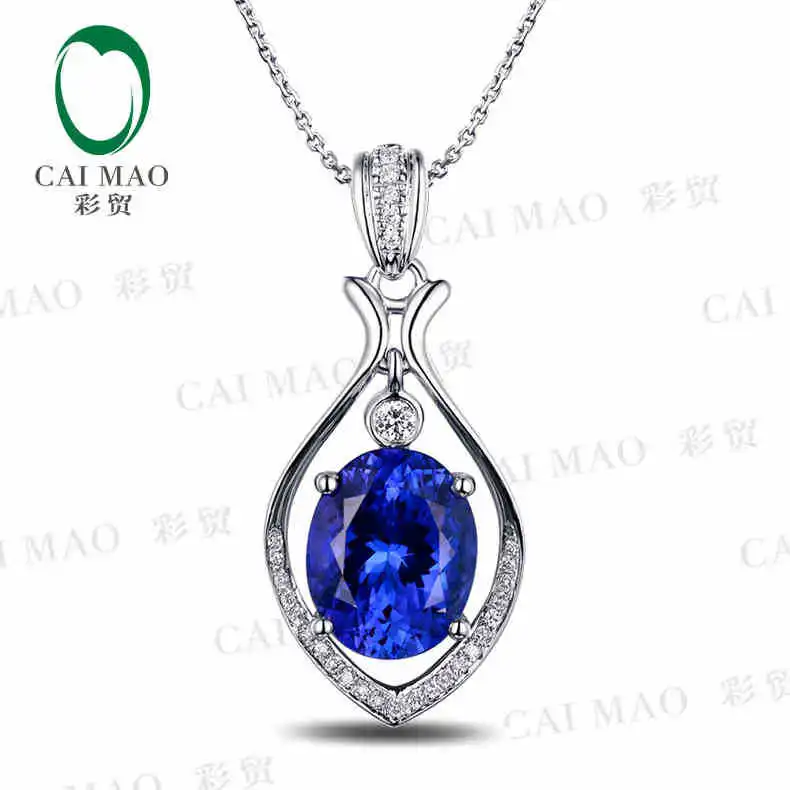 CaiMao 18KT/750 White Gold 3.09 ct Natural IF Blue Tanzanite AAA 0.13 ct Full Cut Diamond Engagement Gemstone Pendant Jewelry
CaiMao 18KT/750 White Gold 3.09 ct Natural IF Blue Tanzanite AAA 0.13 ct Full Cut Diamond Engagement Gemstone Pendant Jewelry