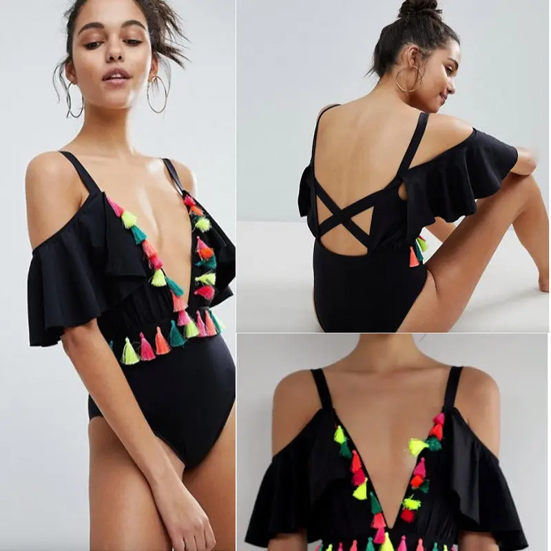 Sexy Deep V Ruffles Swimwear Women 2018 Summer Women One Piece Swimsuit Tassels Women Bathing Suit Backless Bather
Sexy Deep V Ruffles Swimwear Women 2018 Summer Women One Piece Swimsuit Tassels Women Bathing Suit Backless Bather