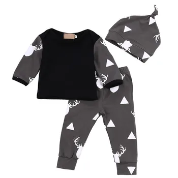Autumn Spring Cute Newborn Infant Baby Girl Boys Deer Print Tops T-shirt+Pants Leggings Hat 3pcs Children Outfits Tracksuit Set
Autumn Spring Cute Newborn Infant Baby Girl Boys Deer Print Tops T-shirt+Pants Leggings Hat 3pcs Children Outfits Tracksuit Set
