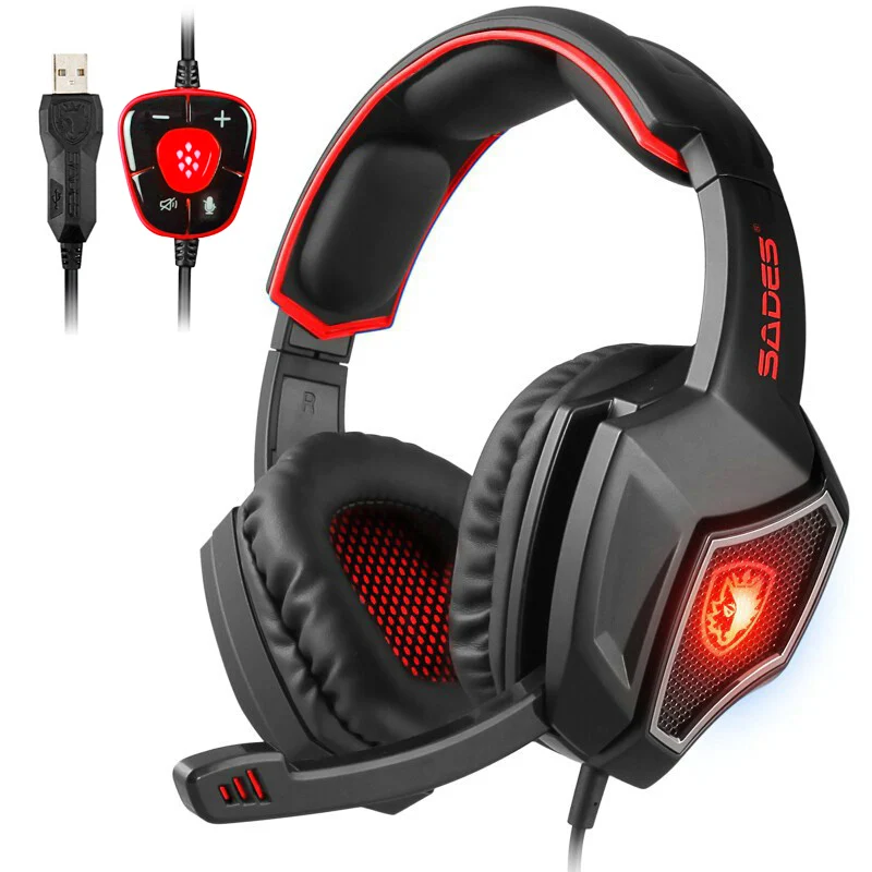 SADES Spirit Wolf USB Gaming Headphone Computer Game Headset 7.1 Sound Sound With Backlight Microphone
SADES Spirit Wolf USB Gaming Headphone Computer Game Headset 7.1 Sound Sound With Backlight Microphone