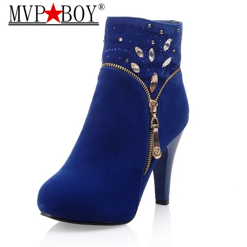 MVP BOY Hot sales women shoes high heels Ankle boots fashion Rhinestone winter boots Suede Leather Solid Round Toe zip boots
MVP BOY Hot sales women shoes high heels Ankle boots fashion Rhinestone winter boots Suede Leather Solid Round Toe zip boots