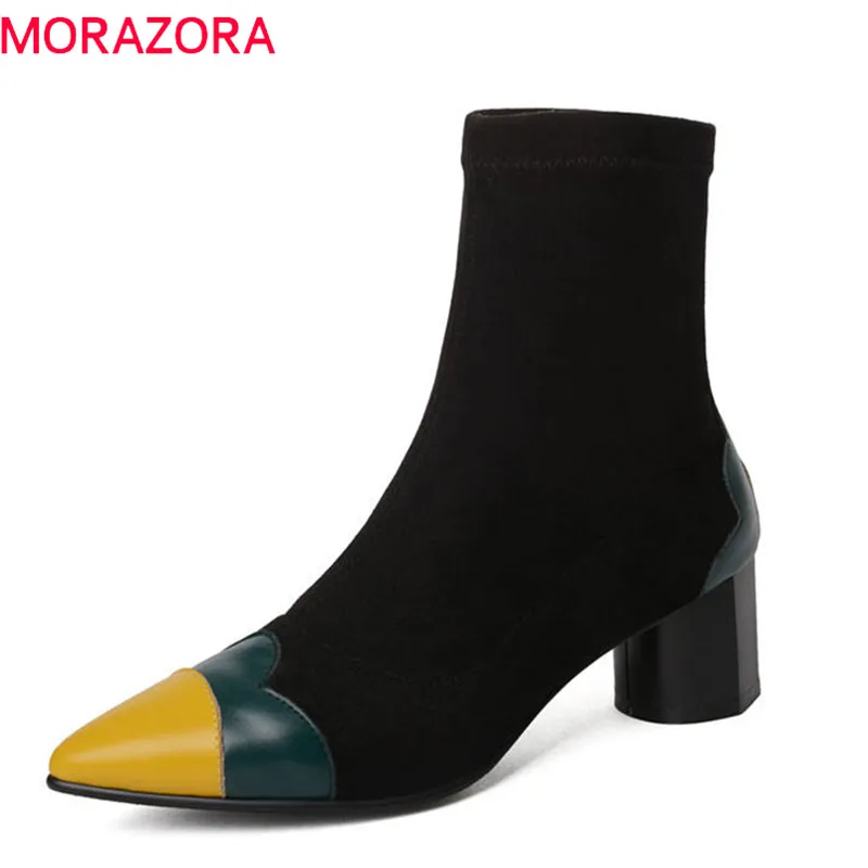MORAZORA 2020 new arrival ankle boots women mixed colors autumn winter boots slip on simple pointed toe high heels dress shoes
MORAZORA 2020 new arrival ankle boots women mixed colors autumn winter boots slip on simple pointed toe high heels dress shoes