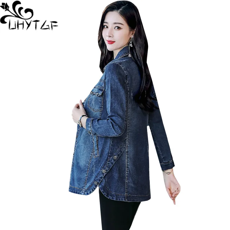 UHYTGF Spring autumn Jean jacket Women Single-breasted slim denim jacket Korean loose 5XL Plus size jackets Women Basic Coat 105
UHYTGF Spring autumn Jean jacket Women Single-breasted slim denim jacket Korean loose 5XL Plus size jackets Women Basic Coat 105