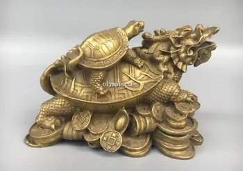 7.5'' classica Brass carved Home Fengshui wealth animal Dragon Turtle tortoise
7.5'' classica Brass carved Home Fengshui wealth animal Dragon Turtle tortoise