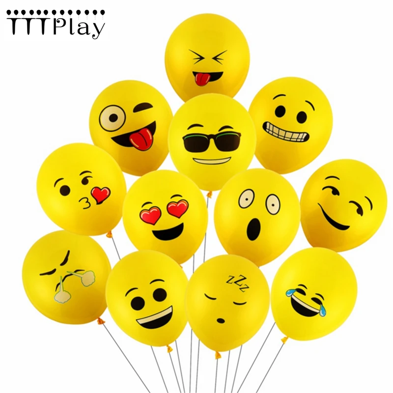

10pcs/set Emoji Smiley Face Expression Yellow Latex Balloons Wedding Decoration Cartoon Inflatable Balls Birthday Party Supplies