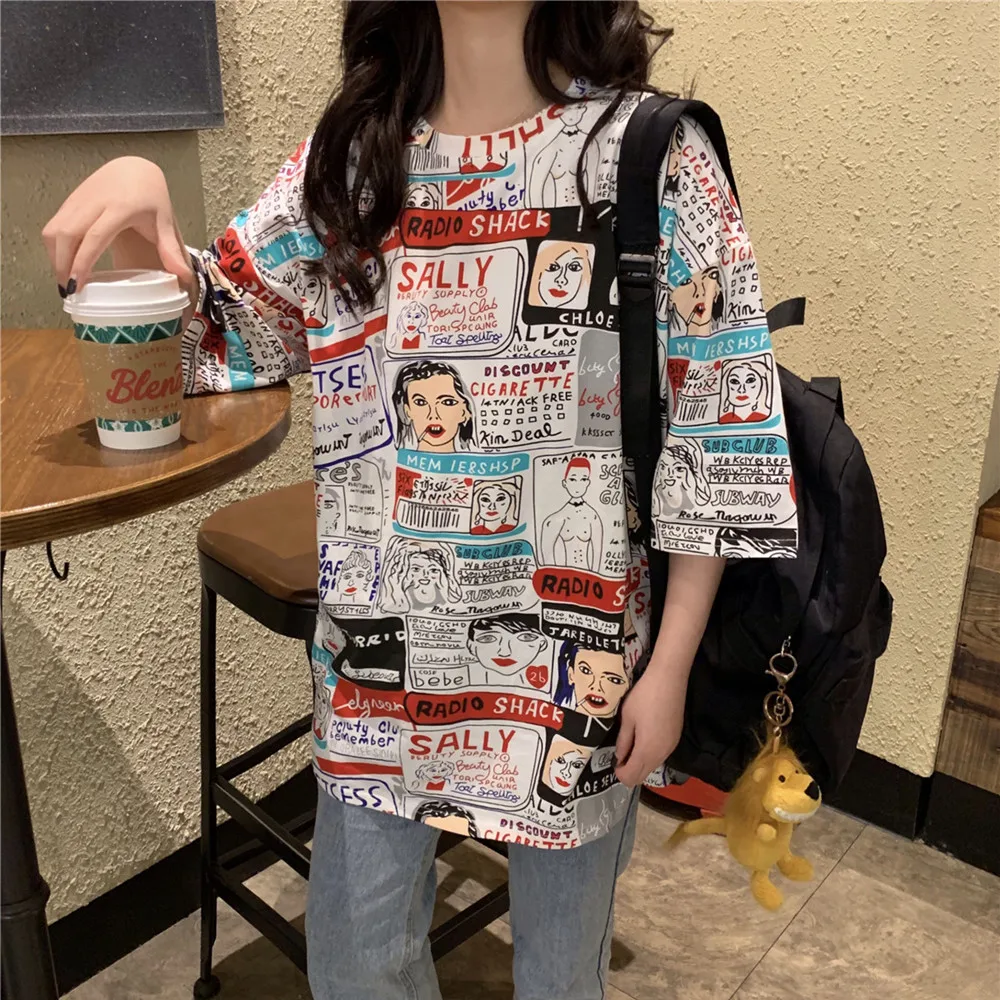 Summer Fashion graphic tees Women short Sleeve T shirt harajuku Printed O-Neck Loose Female T-shirts Females casual tshirt Tops
Summer Fashion graphic tees Women short Sleeve T shirt harajuku Printed O-Neck Loose Female T-shirts Females casual tshirt Tops