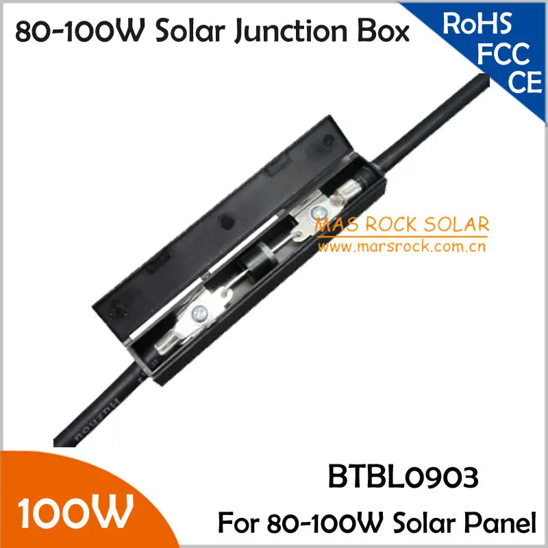 5pcs/Lot Wholesale PV Junction Box 80-100W, Suitable for 80-100W Solar Panel,Waterproof, with 1 Diode,MC4 Connectors, 90cm Cable
5pcs/Lot Wholesale PV Junction Box 80-100W, Suitable for 80-100W Solar Panel,Waterproof, with 1 Diode,MC4 Connectors, 90cm Cable