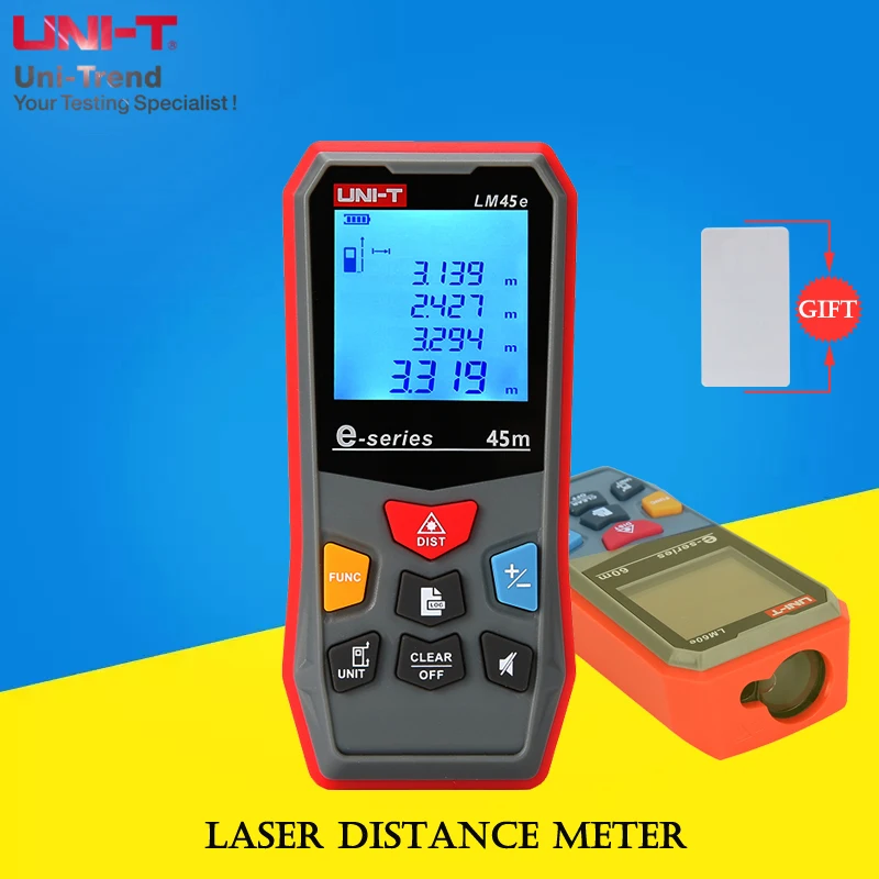 UNI-T LM45e/LM60e Laser Distance Meter; 45m/60m portable laser electronic ruler/distance measuring instrument/data storage
UNI-T LM45e/LM60e Laser Distance Meter; 45m/60m portable laser electronic ruler/distance measuring instrument/data storage