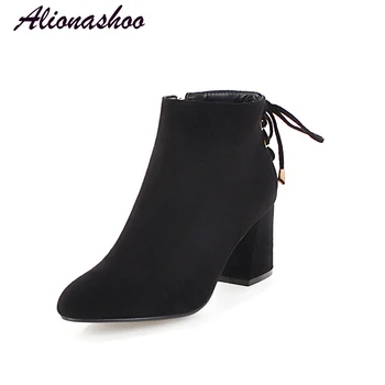 Alionashoo Plus Size 34-48 Round Toe Female Winter Boots Velvet Ankle Boots For Women Square Heel Platform Boots botas mujer
Alionashoo Plus Size 34-48 Round Toe Female Winter Boots Velvet Ankle Boots For Women Square Heel Platform Boots botas mujer