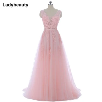 Ladybeauty Vestido de festa with Lace Evening Dresses 2018